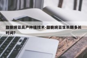 甜脆豌豆高产种植技术-甜脆豌豆生长期多长时间?