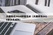 大棚西瓜8424种植技术（大棚西瓜8424多少天成熟）