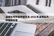 油用牡丹种苗种植技术-2021年油用牡丹种植新政策