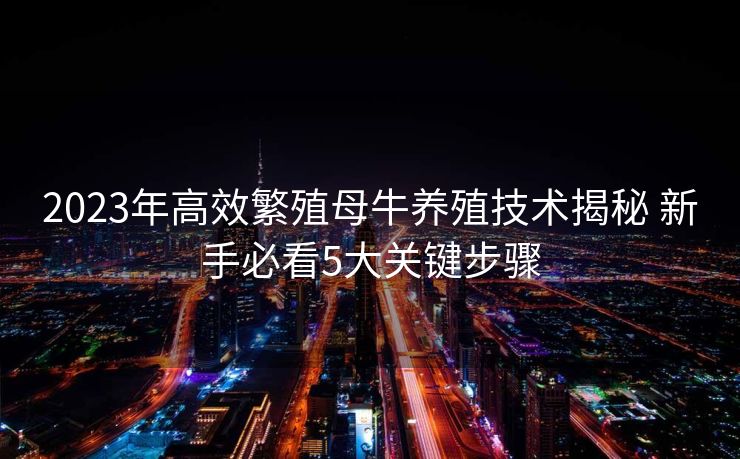 2023年高效繁殖母牛养殖技术揭秘 新手必看5大关键步骤