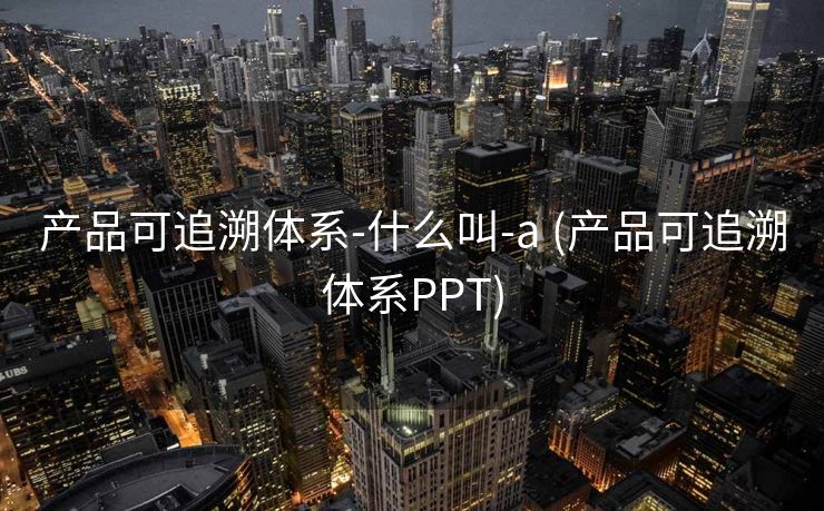 产品可追溯体系-什么叫-a (产品可追溯体系PPT)