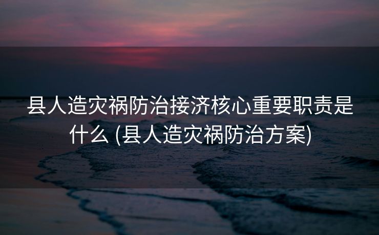 县人造灾祸防治接济核心重要职责是什么 (县人造灾祸防治方案)