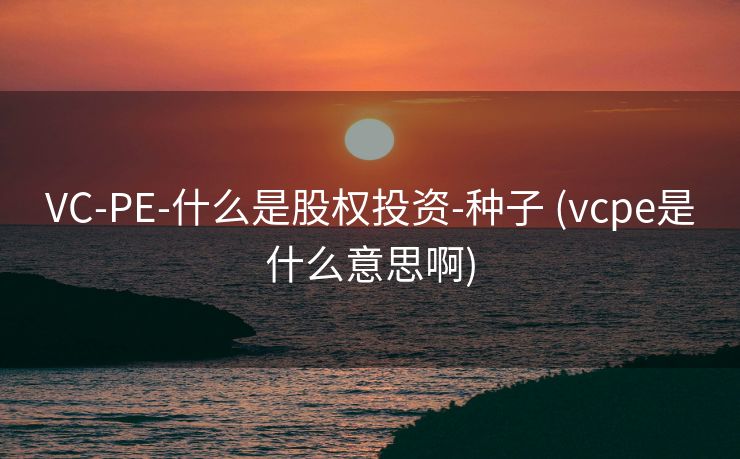 VC-PE-什么是股权投资-种子 (vcpe是什么意思啊)