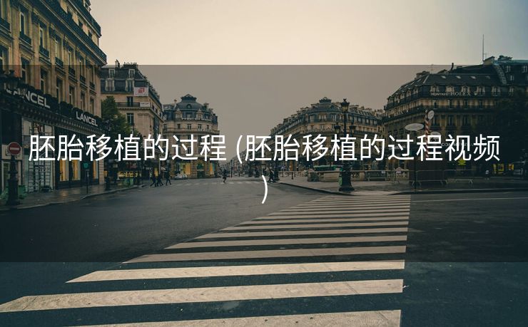 胚胎移植的过程 (胚胎移植的过程视频)