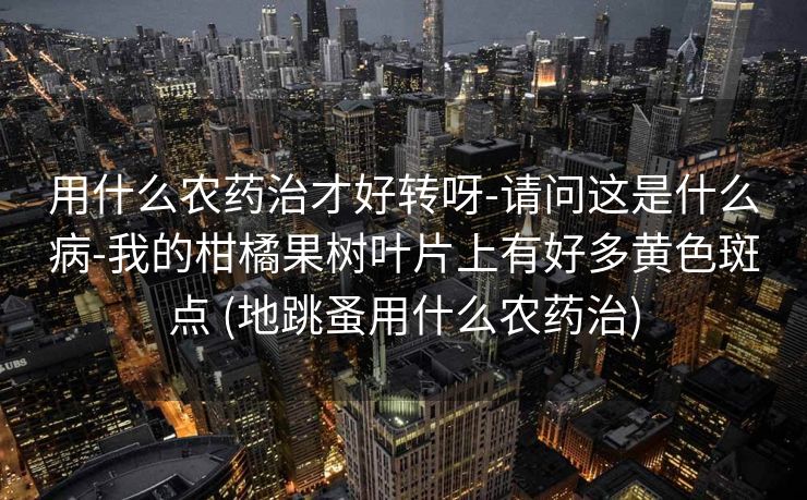 用什么农药治才好转呀-请问这是什么病-我的柑橘果树叶片上有好多黄色斑点 (地跳蚤用什么农药治)