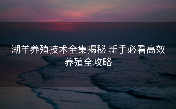 湖羊养殖技术全集揭秘 新手必看高效养殖全攻略
