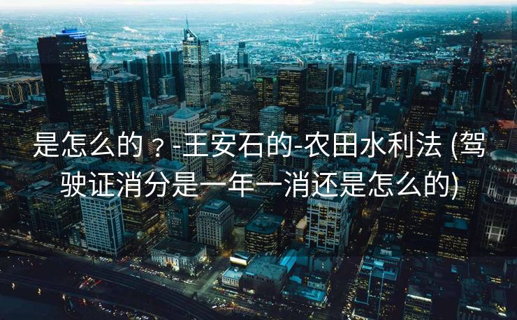 是怎么的﹖-王安石的-农田水利法 (驾驶证消分是一年一消还是怎么的)