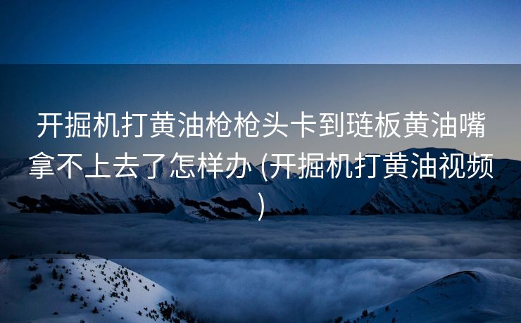 开掘机打黄油枪枪头卡到琏板黄油嘴拿不上去了怎样办 (开掘机打黄油视频)