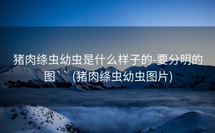 猪肉绦虫幼虫是什么样子的-要分明的图`` (猪肉绦虫幼虫图片)