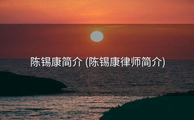 陈锡康简介 (陈锡康律师简介)