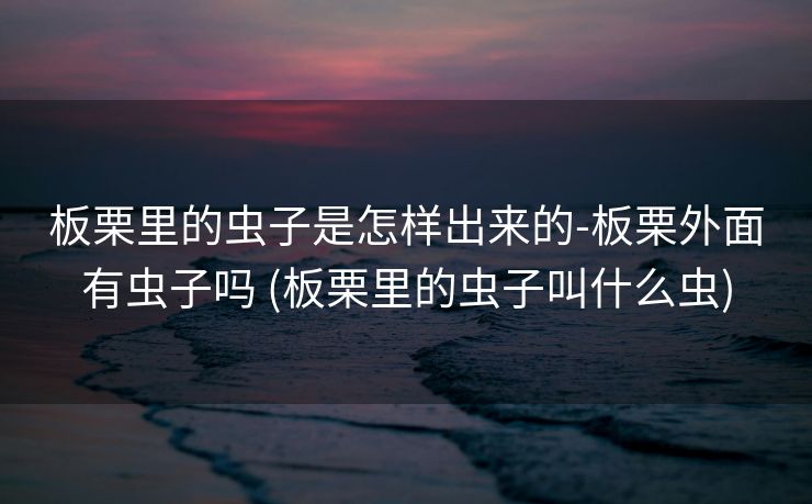 板栗里的虫子是怎样出来的-板栗外面有虫子吗 (板栗里的虫子叫什么虫)