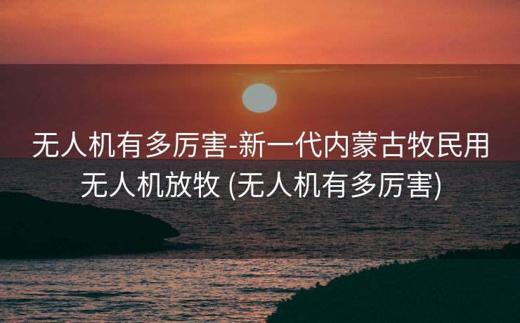 无人机有多厉害-新一代内蒙古牧民用无人机放牧 (无人机有多厉害)