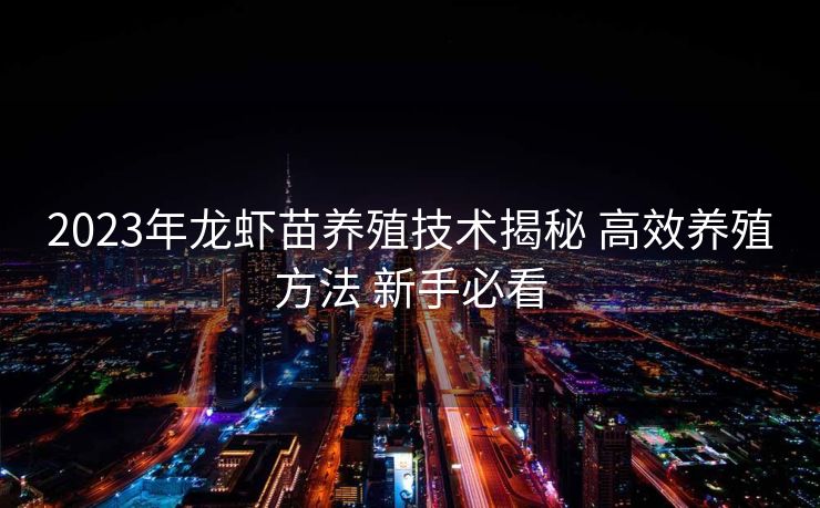 2023年龙虾苗养殖技术揭秘 高效养殖方法 新手必看 2023年龙虾苗养殖技术揭秘 高效养殖方法 新手必看