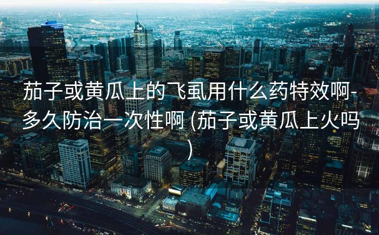 茄子或黄瓜上的飞虱用什么药特效啊-多久防治一次性啊 (茄子或黄瓜上火吗)