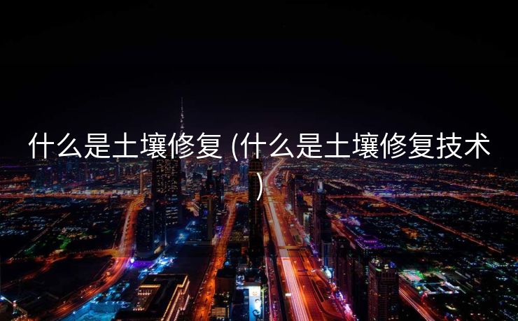 什么是土壤修复 (什么是土壤修复技术)