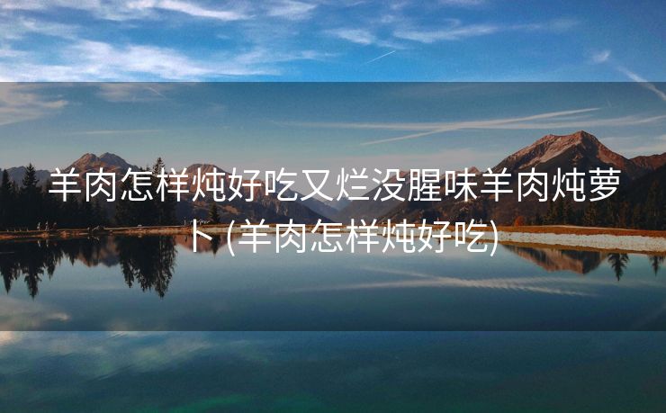 羊肉怎样炖好吃又烂没腥味羊肉炖萝卜 (羊肉怎样炖好吃)