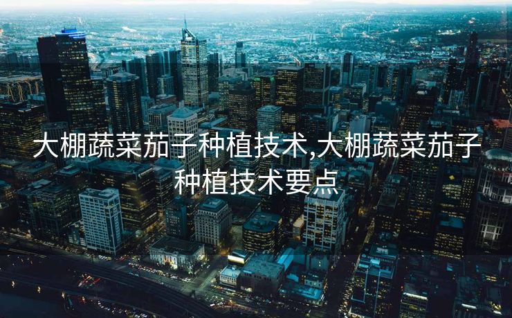 大棚蔬菜茄子种植技术,大棚蔬菜茄子种植技术要点