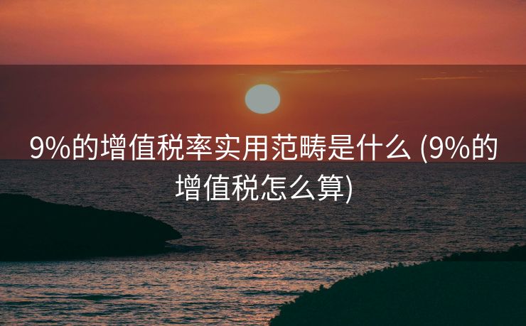 9%的增值税率实用范畴是什么 (9%的增值税怎么算)