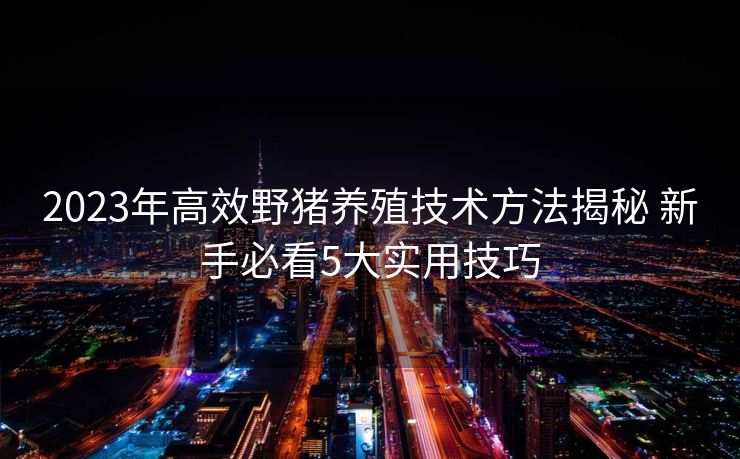 2023年高效野猪养殖技术方法揭秘 新手必看5大实用技巧