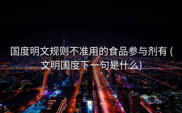 国度明文规则不准用的食品参与剂有 (文明国度下一句是什么)