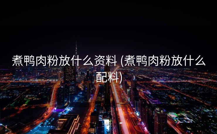 煮鸭肉粉放什么资料 (煮鸭肉粉放什么配料)