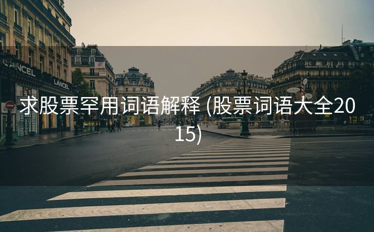 求股票罕用词语解释 (股票词语大全2015)