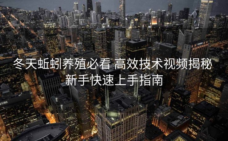 冬天蚯蚓养殖必看 高效技术视频揭秘 新手快速上手指南