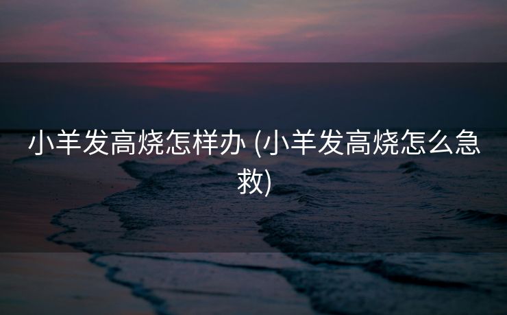 小羊发高烧怎样办 (小羊发高烧怎么急救)