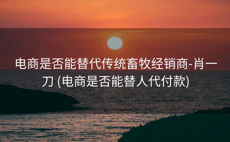 电商是否能替代传统畜牧经销商-肖一刀 (电商是否能替人代付款)