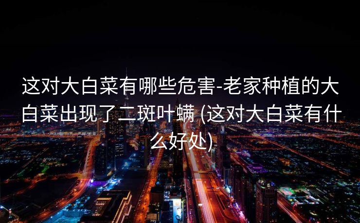 这对大白菜有哪些危害-老家种植的大白菜出现了二斑叶螨 (这对大白菜有什么好处)