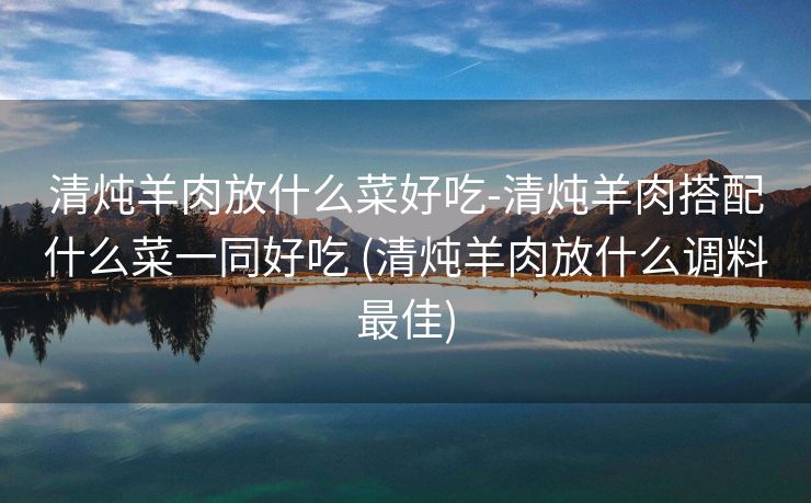 清炖羊肉放什么菜好吃-清炖羊肉搭配什么菜一同好吃 (清炖羊肉放什么调料最佳)