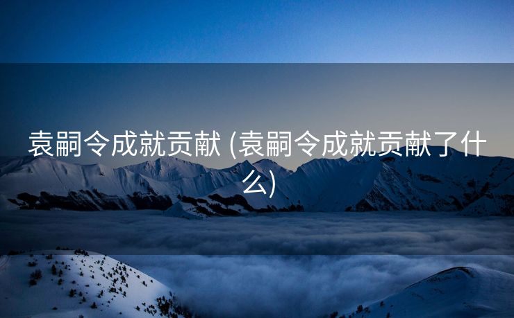 袁嗣令成就贡献 (袁嗣令成就贡献了什么)