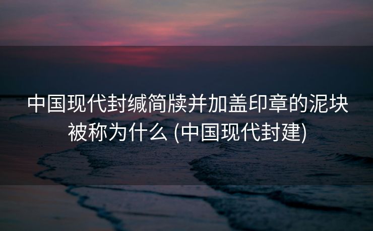 中国现代封缄简牍并加盖印章的泥块被称为什么 (中国现代封建)