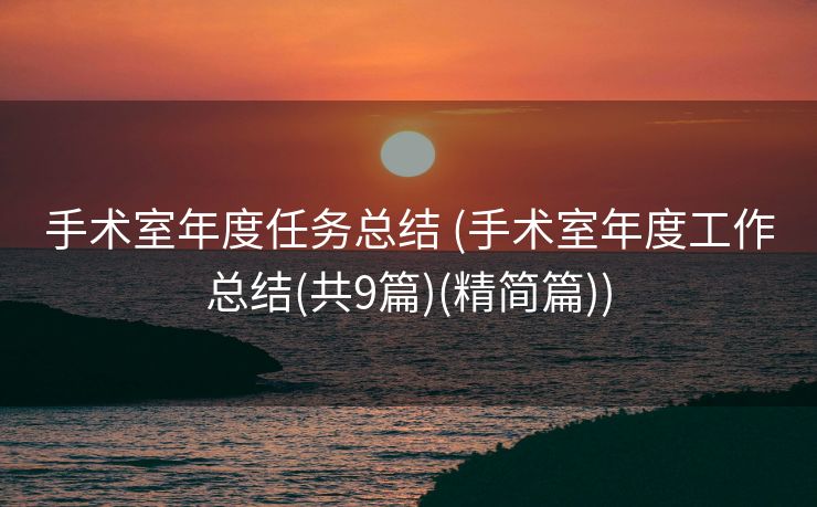 手术室年度任务总结 (手术室年度工作总结(共9篇)(精简篇))