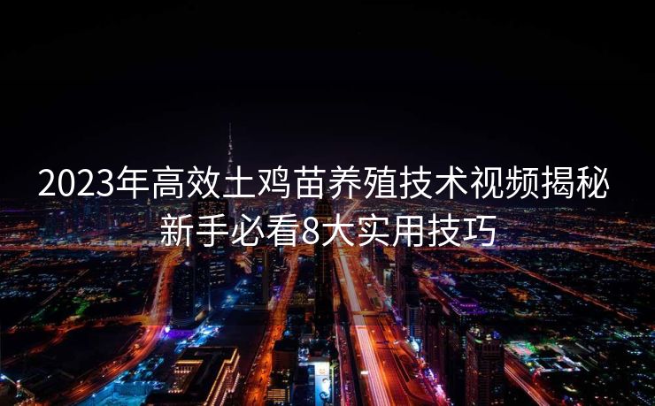 2023年高效土鸡苗养殖技术视频揭秘 新手必看8大实用技巧