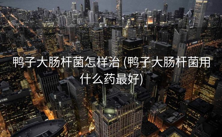 鸭子大肠杆菌怎样治 (鸭子大肠杆菌用什么药最好)