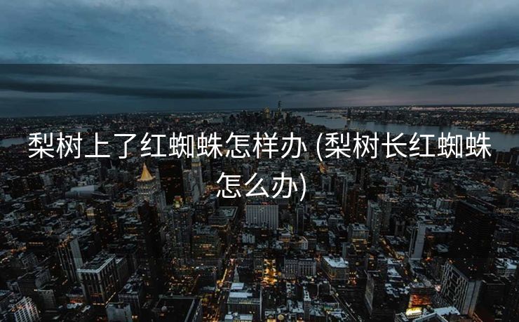 梨树上了红蜘蛛怎样办 (梨树长红蜘蛛怎么办)