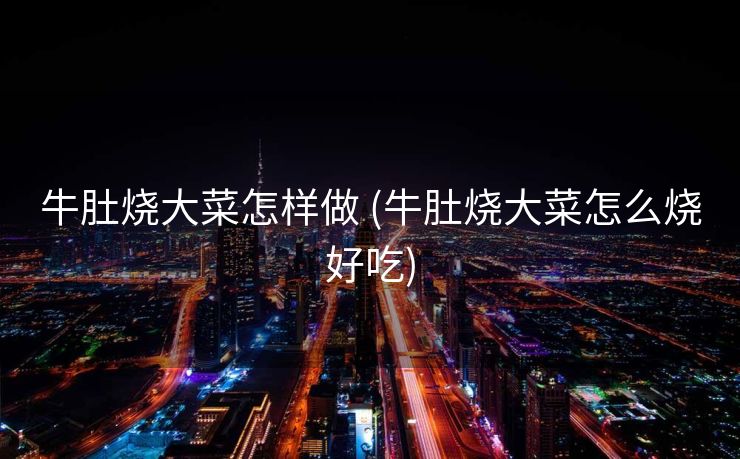 牛肚烧大菜怎样做 (牛肚烧大菜怎么烧好吃)