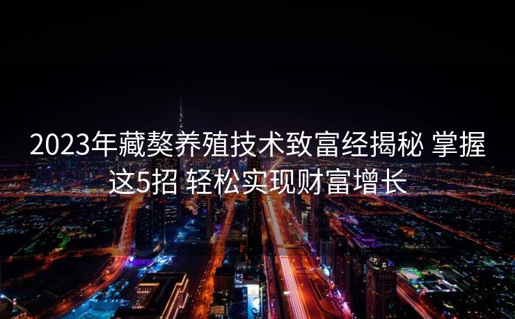 2023年藏獒养殖技术致富经揭秘 掌握这5招 轻松实现财富增长