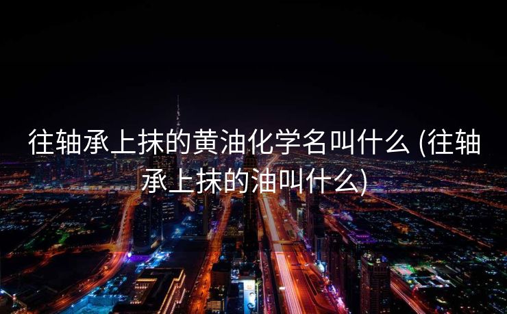 往轴承上抹的黄油化学名叫什么 (往轴承上抹的油叫什么)