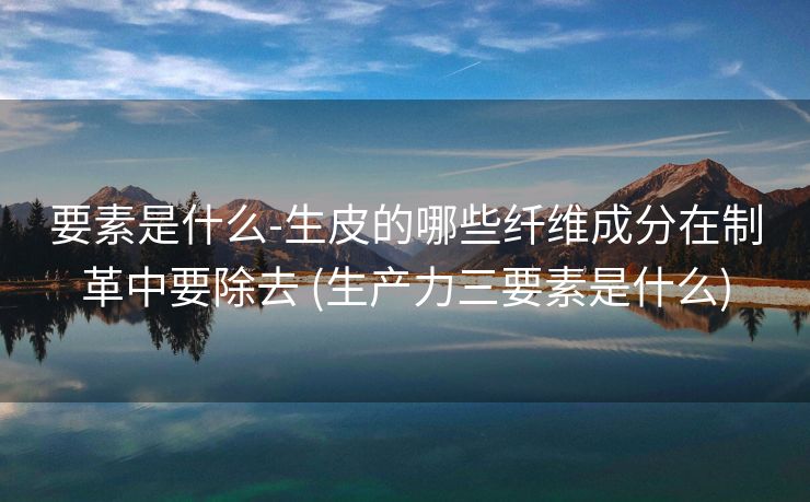 要素是什么-生皮的哪些纤维成分在制革中要除去 (生产力三要素是什么)