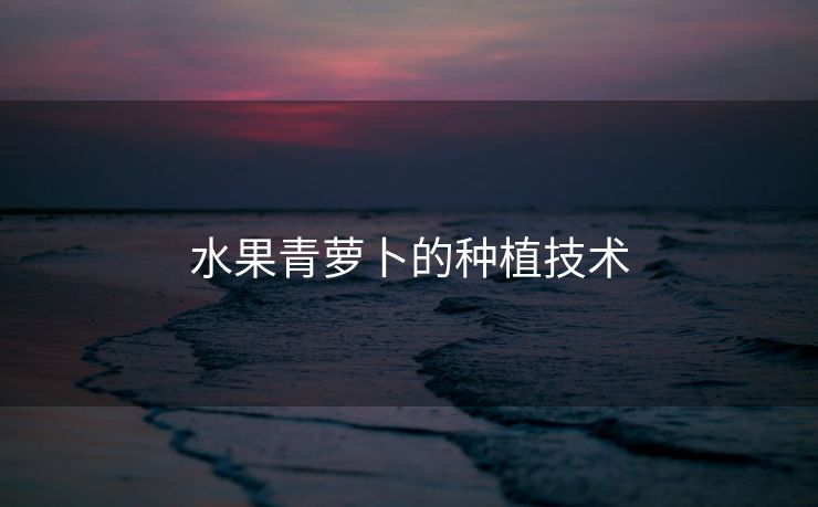 水果青萝卜的种植技术