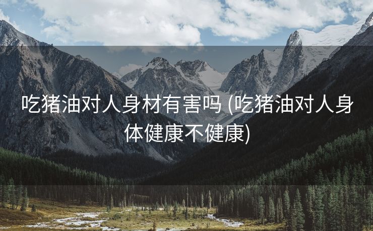 吃猪油对人身材有害吗 (吃猪油对人身体健康不健康)