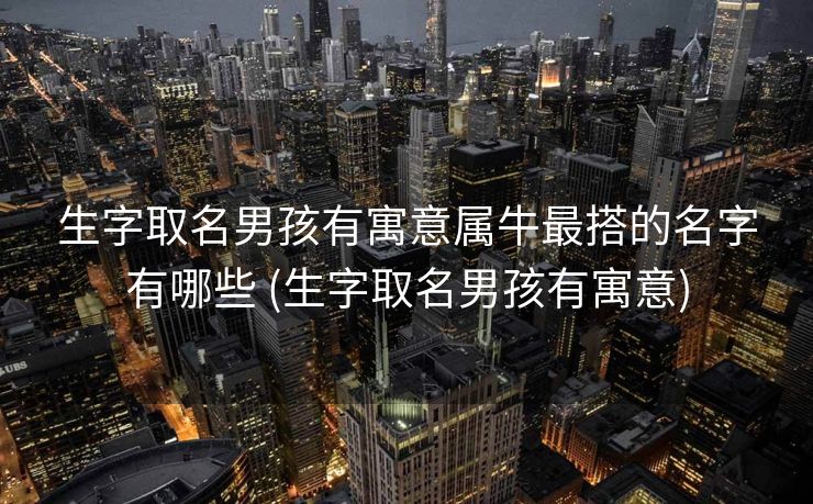 生字取名男孩有寓意属牛最搭的名字有哪些 (生字取名男孩有寓意)