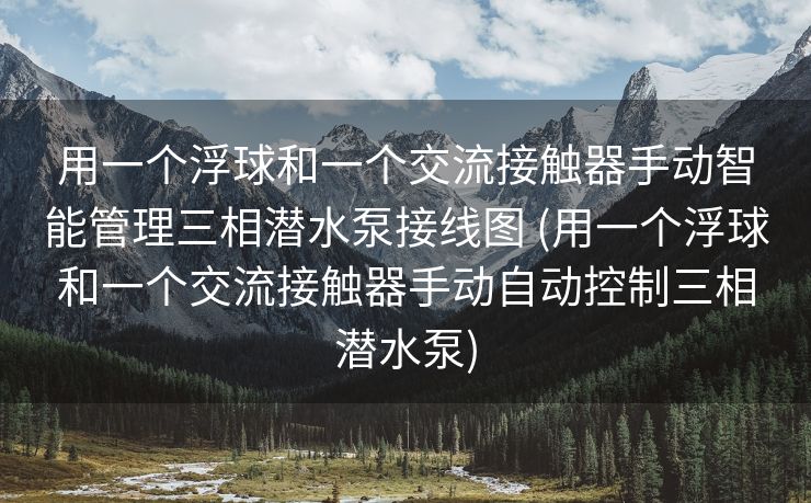 用一个浮球和一个交流接触器手动智能管理三相潜水泵接线图 (用一个浮球和一个交流接触器手动自动控制三相潜水泵)
