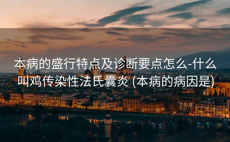 本病的盛行特点及诊断要点怎么-什么叫鸡传染性法氏囊炎 (本病的病因是)