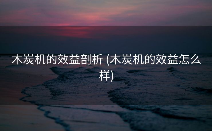 木炭机的效益剖析 (木炭机的效益怎么样)