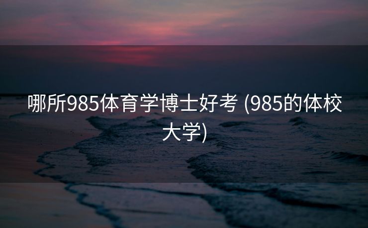 哪所985体育学博士好考 (985的体校大学)