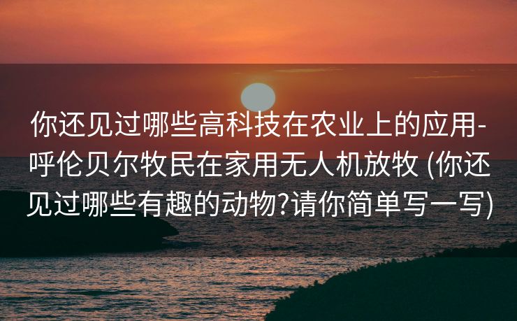 你还见过哪些高科技在农业上的应用-呼伦贝尔牧民在家用无人机放牧 (你还见过哪些有趣的动物?请你简单写一写)
