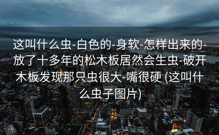 这叫什么虫-白色的-身软-怎样出来的-放了十多年的松木板居然会生虫-破开木板发现那只虫很大-嘴很硬 (这叫什么虫子图片)